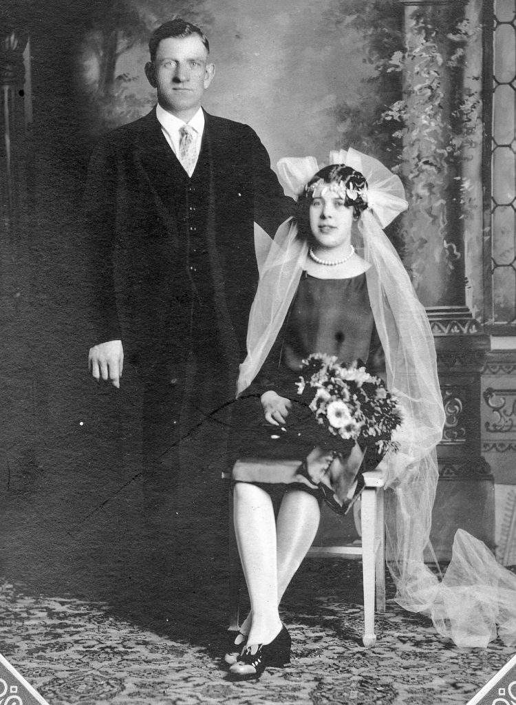 Edwin and Julia Okerstrom (Åkerström), wedding, February 6, 1942.